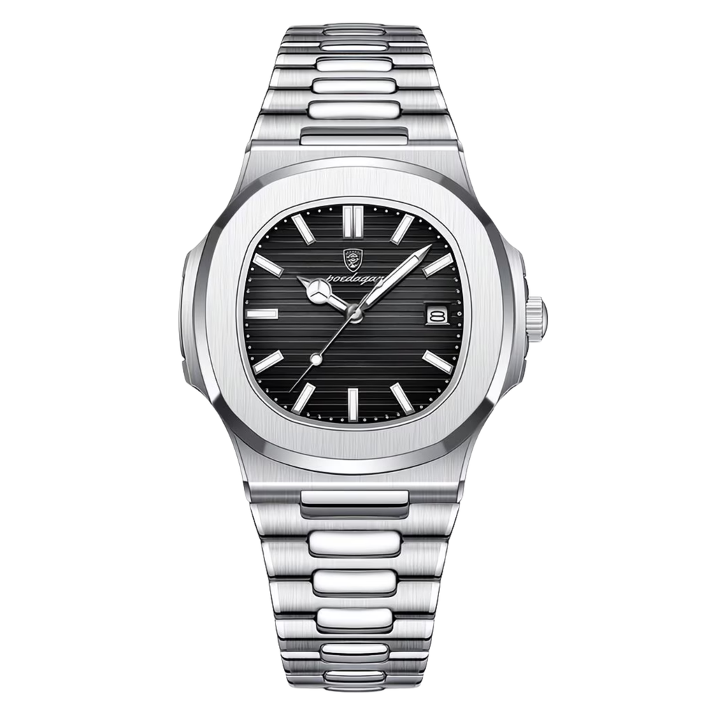Poedagar Nautilus Men’s Watch – Luxury Stainless Steel Dress Timepiece