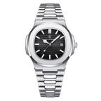 Poedagar Nautilus Men’s Watch – Luxury Stainless Steel Dress Timepiece