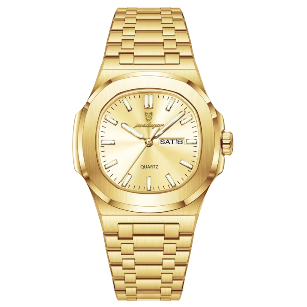 Poedagar Nautilus Clear Men’s Watch – Luxury Stainless Steel Quartz Timepiece