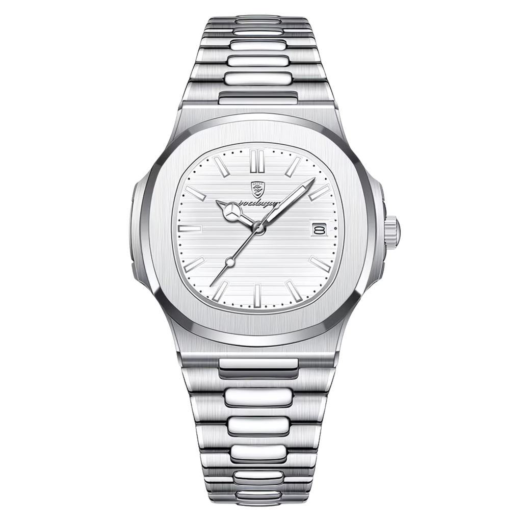 Poedagar Nautilus Men’s Watch – Luxury Stainless Steel Dress Timepiece
