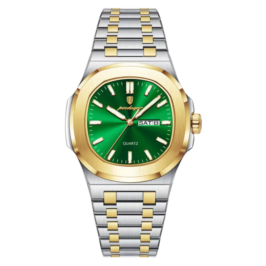 Poedagar Nautilus Clear Men’s Watch – Luxury Stainless Steel Quartz Timepiece