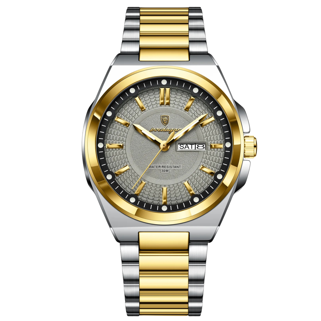 Poedagar Imperial Men’s Watch – Luxury Stainless Steel Timepiece