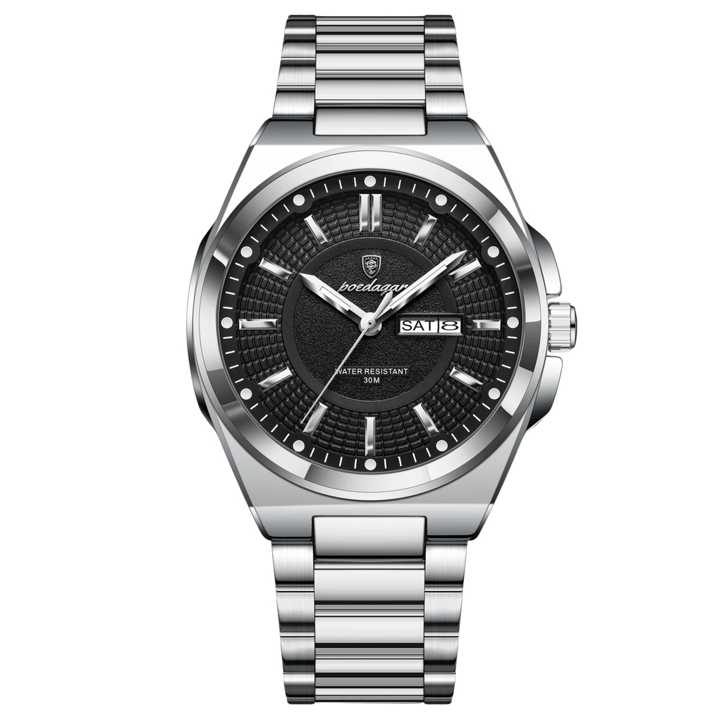 Poedagar Imperial Men’s Watch – Luxury Stainless Steel Timepiece
