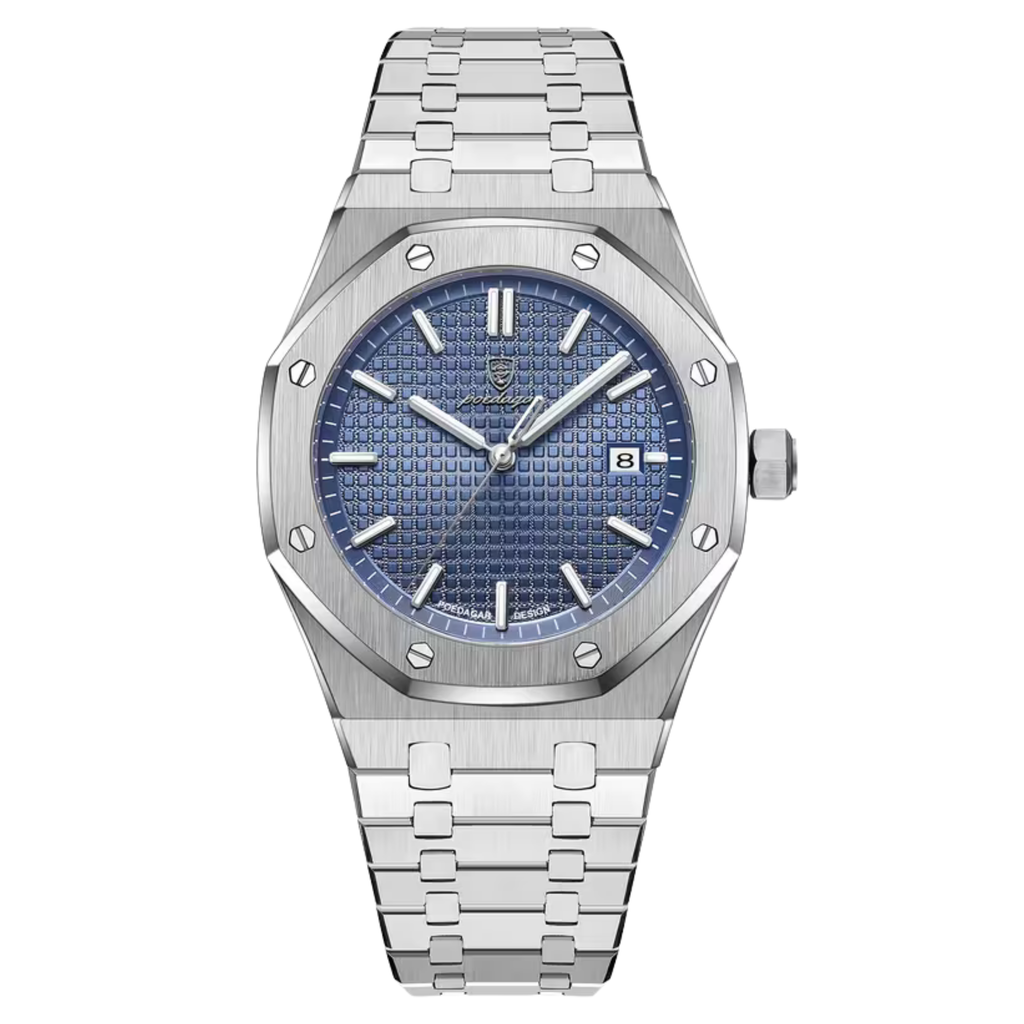 Poedagar Kings Oak Men’s Watch – Luxury Stainless Steel Timepiece