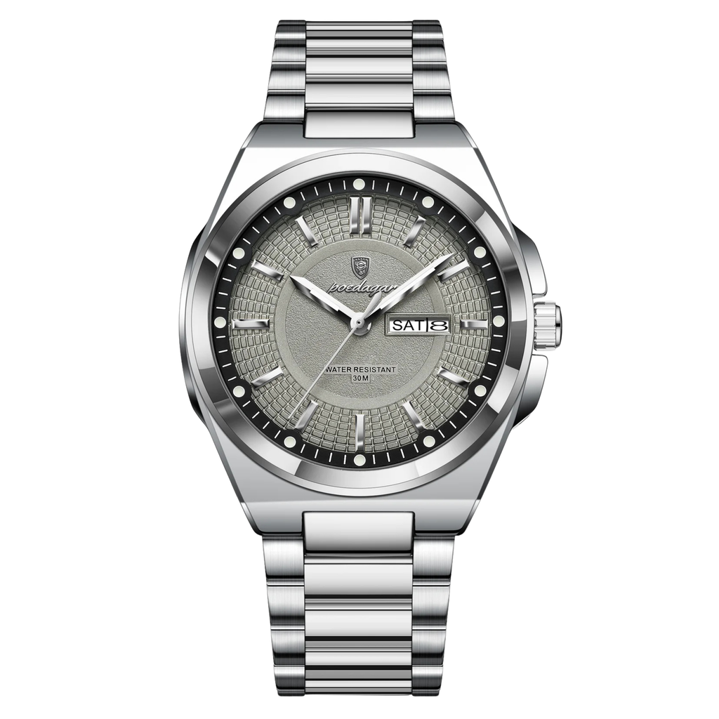 Poedagar Imperial Men’s Watch – Luxury Stainless Steel Timepiece