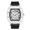 Poedagar Nova Skeleton Men’s Watch – Transparent Luxury Mechanical-Style Timepiece