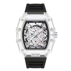 Poedagar Nova Skeleton Men’s Watch – Transparent Luxury Mechanical-Style Timepiece