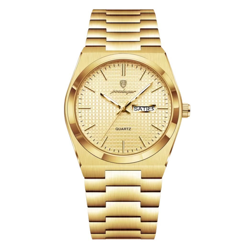 Poedagar Royal Oak Men’s Watch – Luxury Stainless Steel Quartz Timepiece