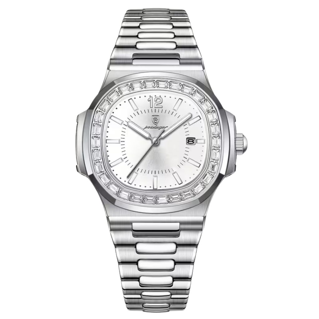 Poedagar Titan Men’s Watch – Luxury Stainless Steel Quartz Timepiece