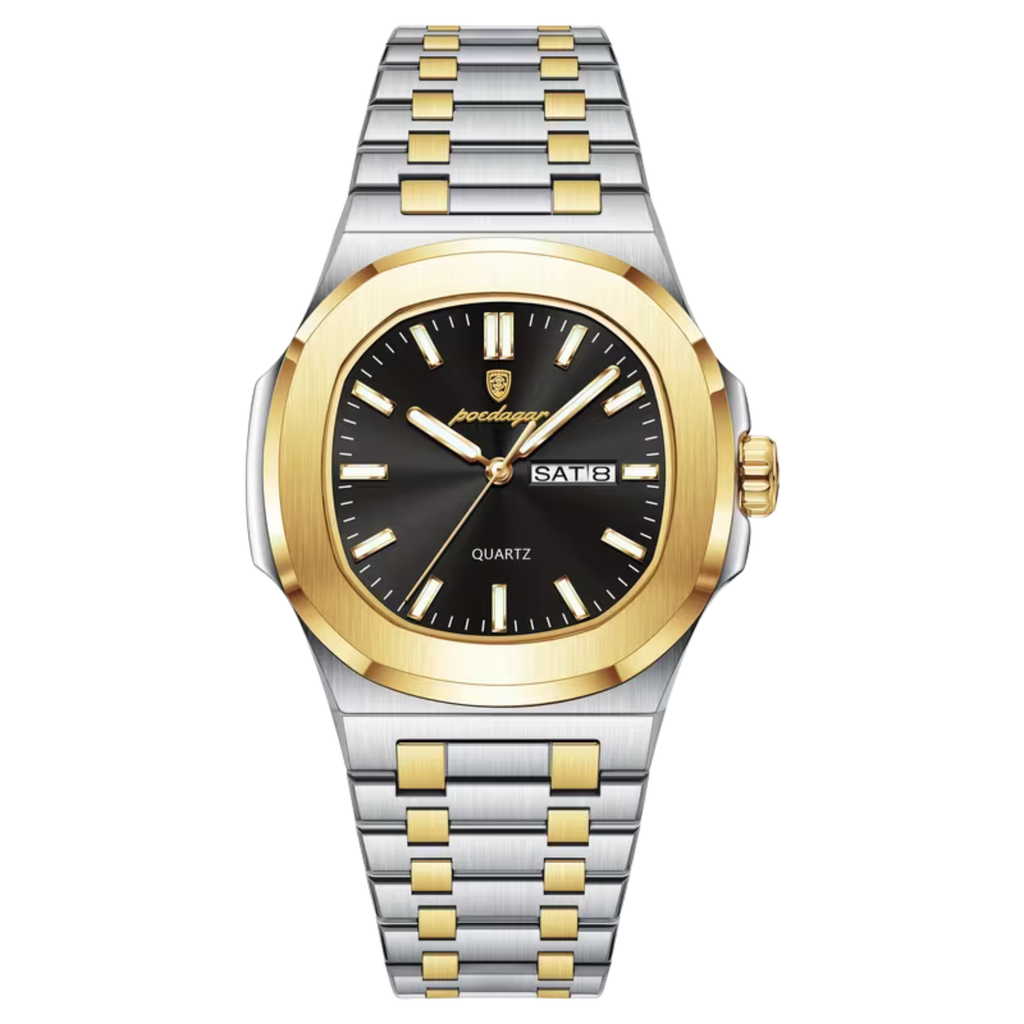 Poedagar Nautilus Clear Men’s Watch – Luxury Stainless Steel Quartz Timepiece