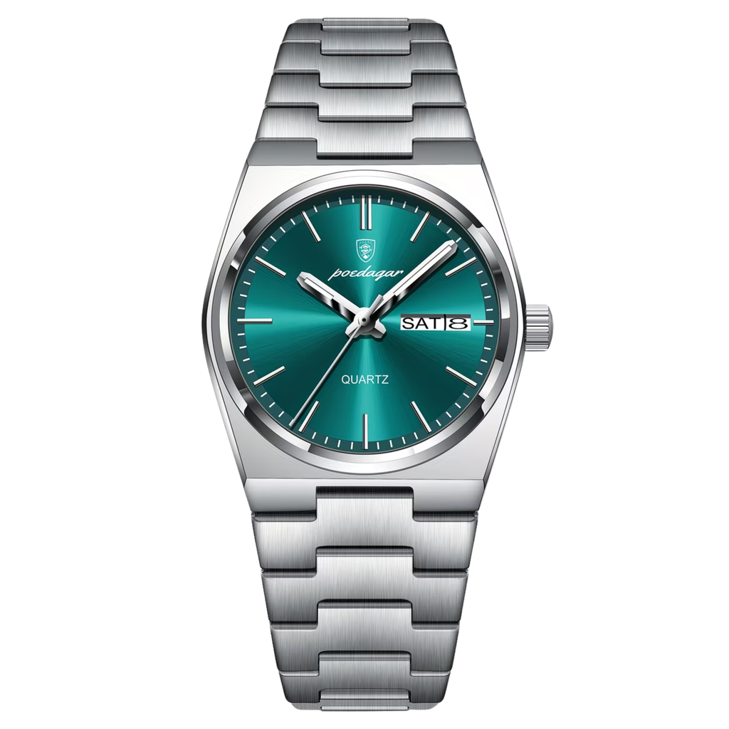 Poedagar Oak Men’s Watch – Luxury Stainless Steel Quartz Timepiece