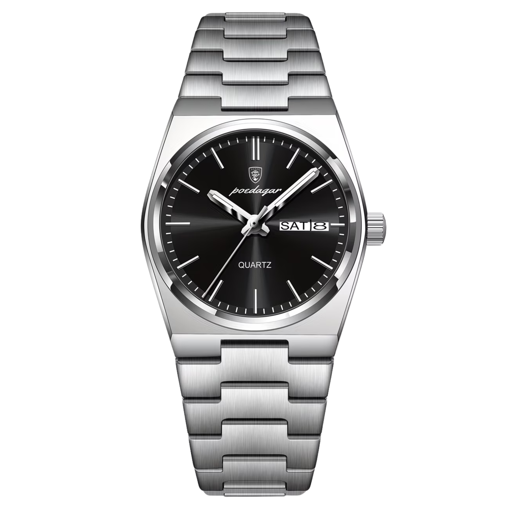 Poedagar Oak Men’s Watch – Luxury Stainless Steel Quartz Timepiece