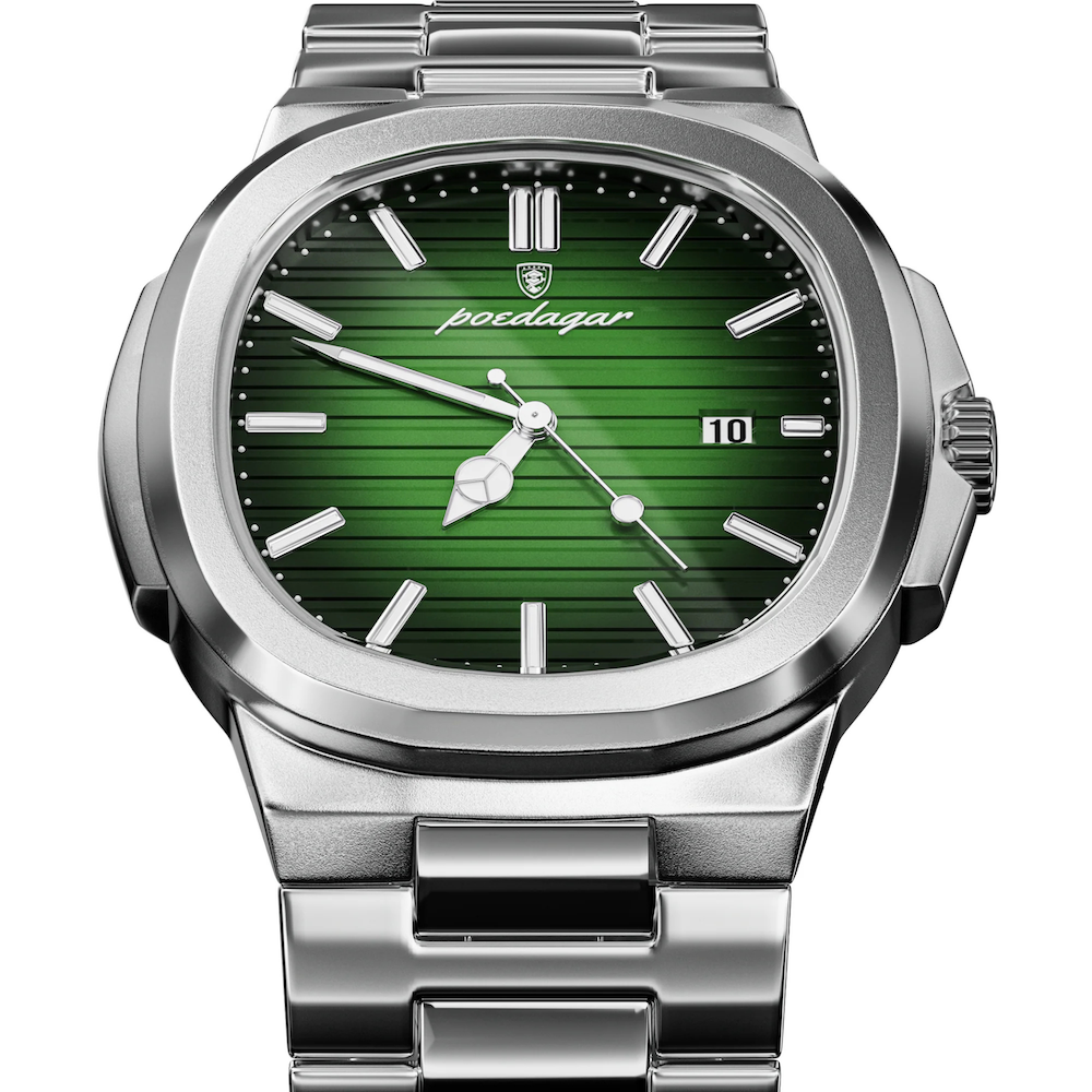 Poedagar Nautilus Men’s Watch – Luxury Stainless Steel Dress Timepiece