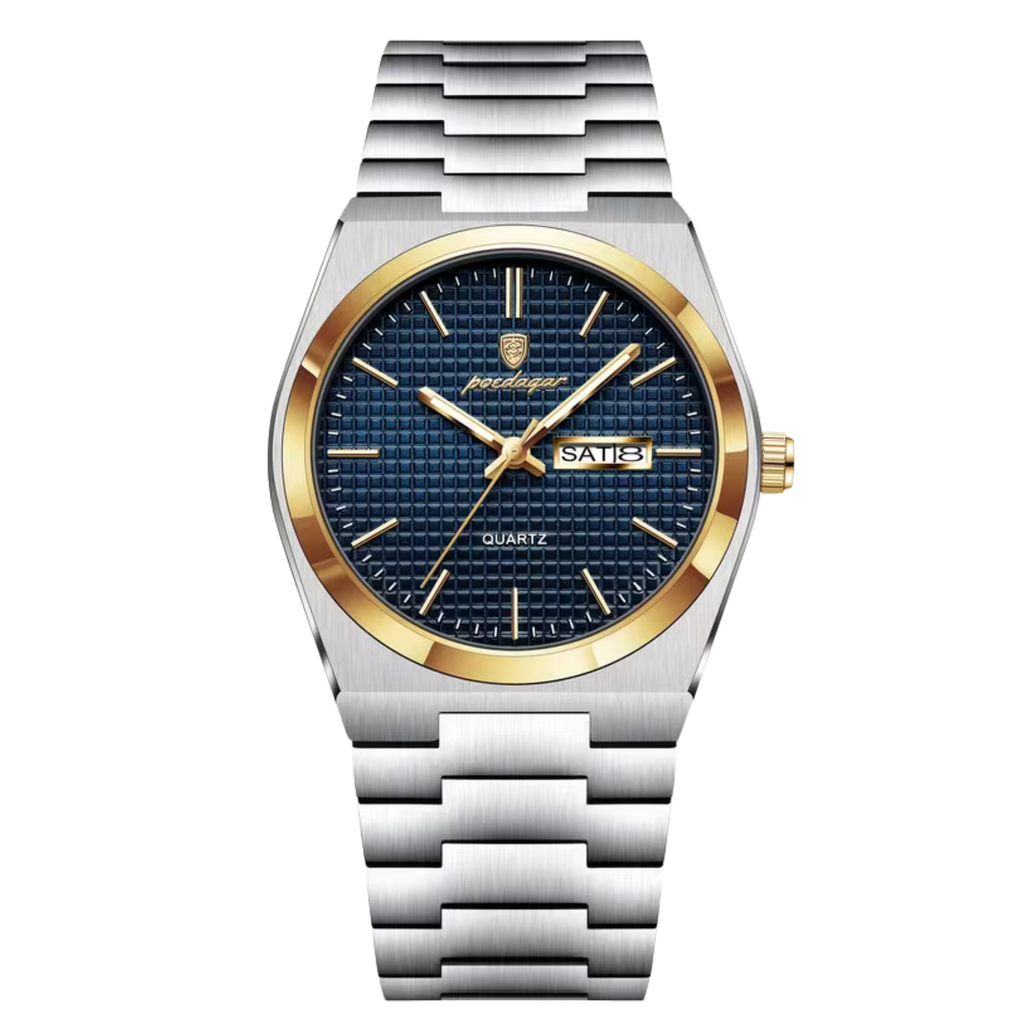 Poedagar Royal Oak Men’s Watch – Luxury Stainless Steel Quartz Timepiece