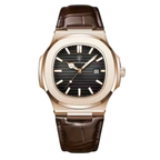Poedagar Regalia Men’s Watch – Luxury Leather Strap Quartz Timepiece