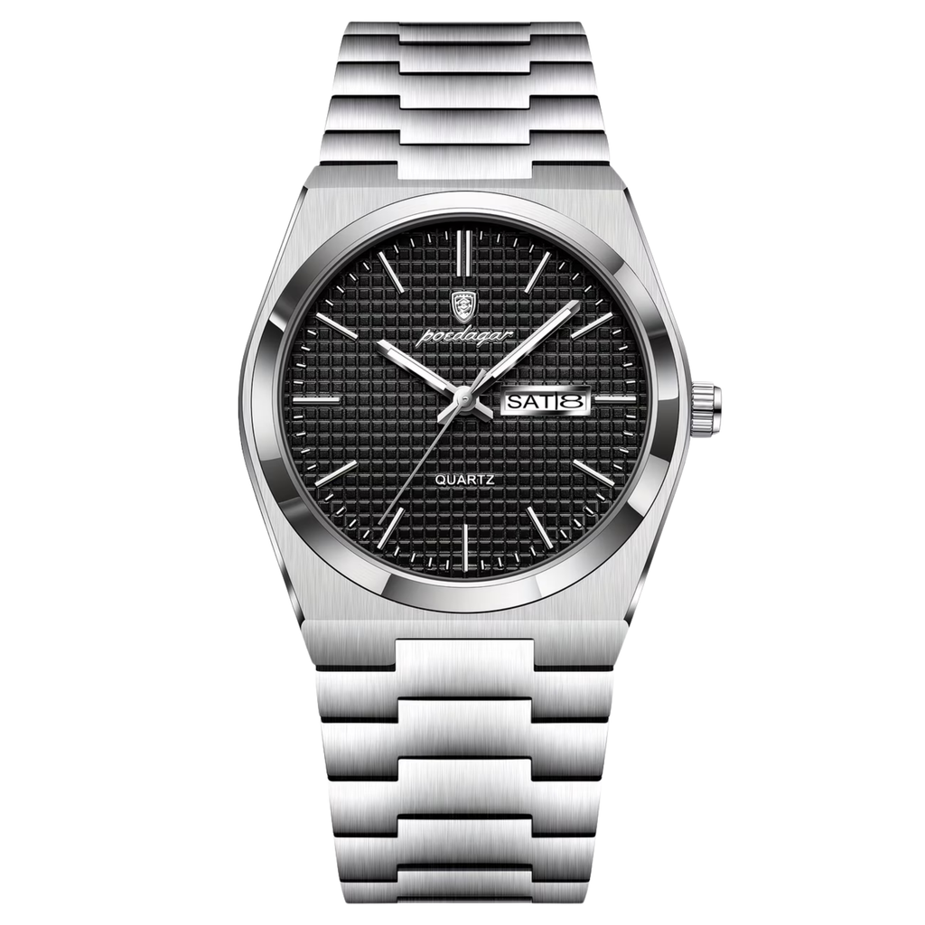 Poedagar Royal Oak Men’s Watch – Luxury Stainless Steel Quartz Timepiece