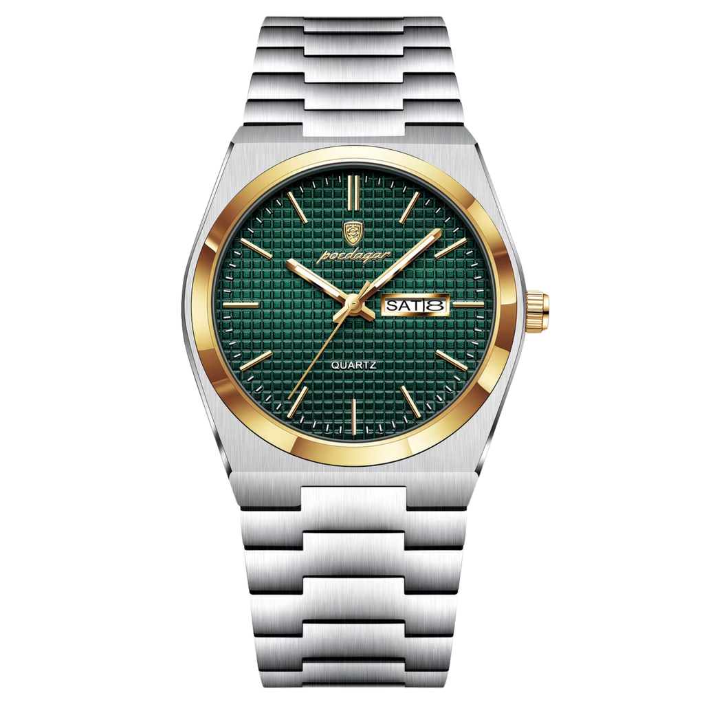Poedagar Royal Oak Men’s Watch – Luxury Stainless Steel Quartz Timepiece