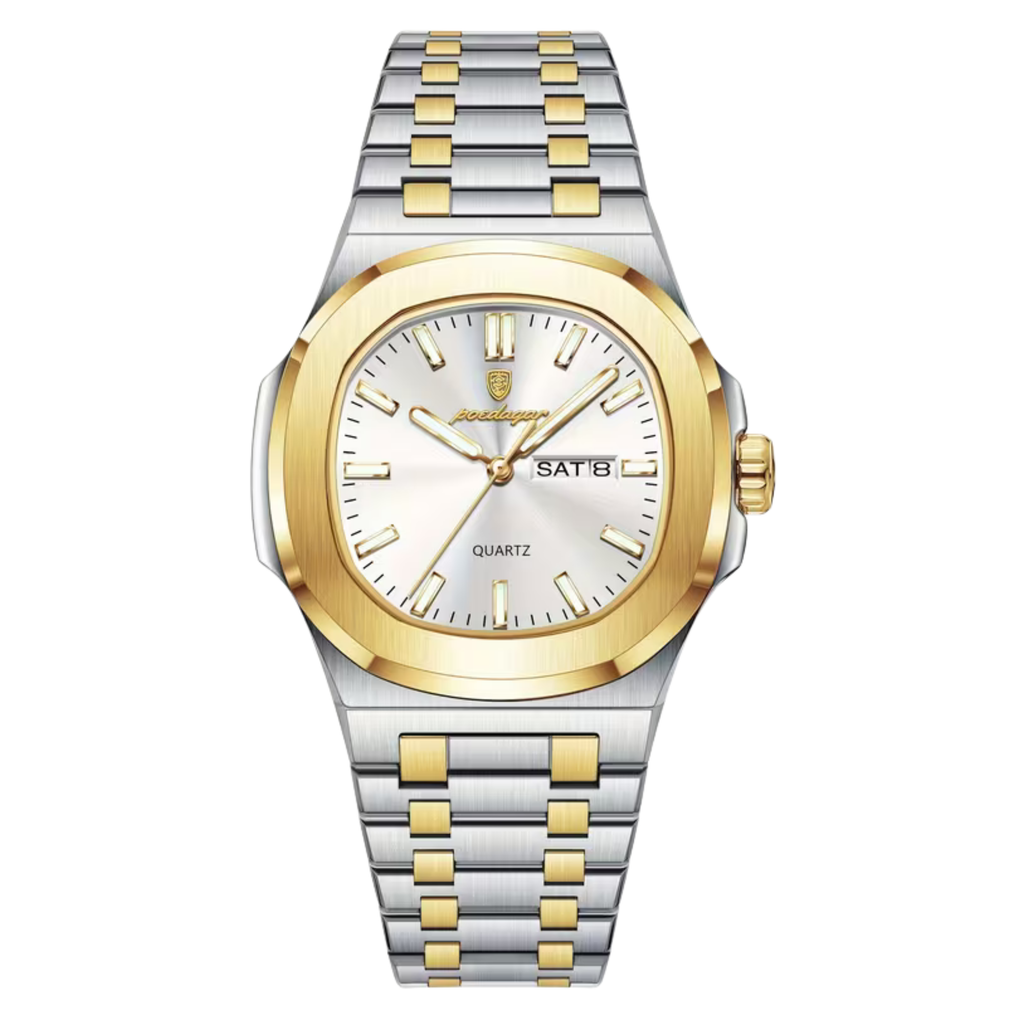 Poedagar Nautilus Clear Men’s Watch – Luxury Stainless Steel Quartz Timepiece