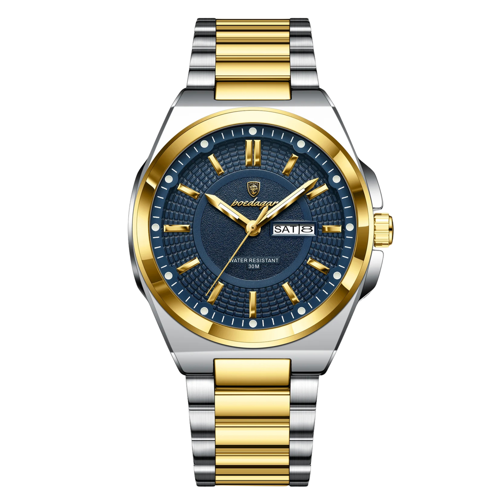 Poedagar Imperial Men’s Watch – Luxury Stainless Steel Timepiece