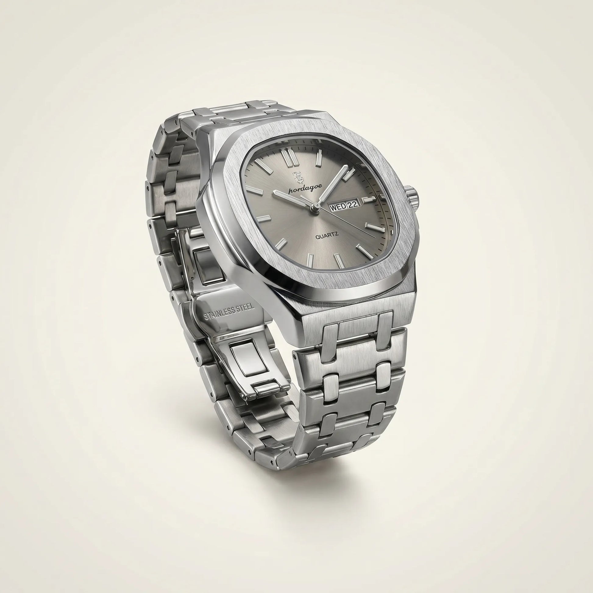 Poedagar Nautilus Clear Men’s Watch – Luxury Stainless Steel Quartz Timepiece
