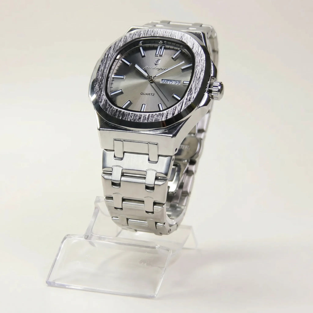 Poedagar Nautilus Clear Men’s Watch – Luxury Stainless Steel Quartz Timepiece