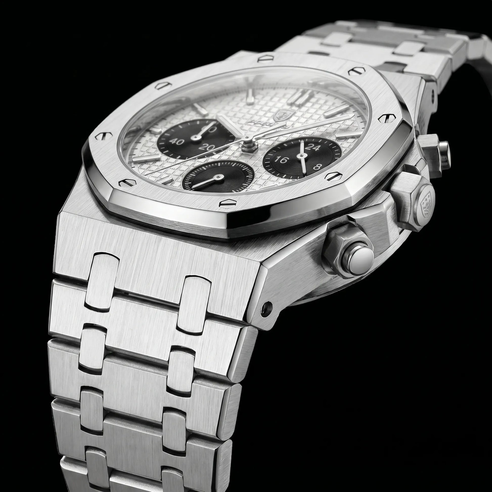 Poedagar Serenade Men’s Watch – Luxury Chronograph Stainless Steel Timepiece