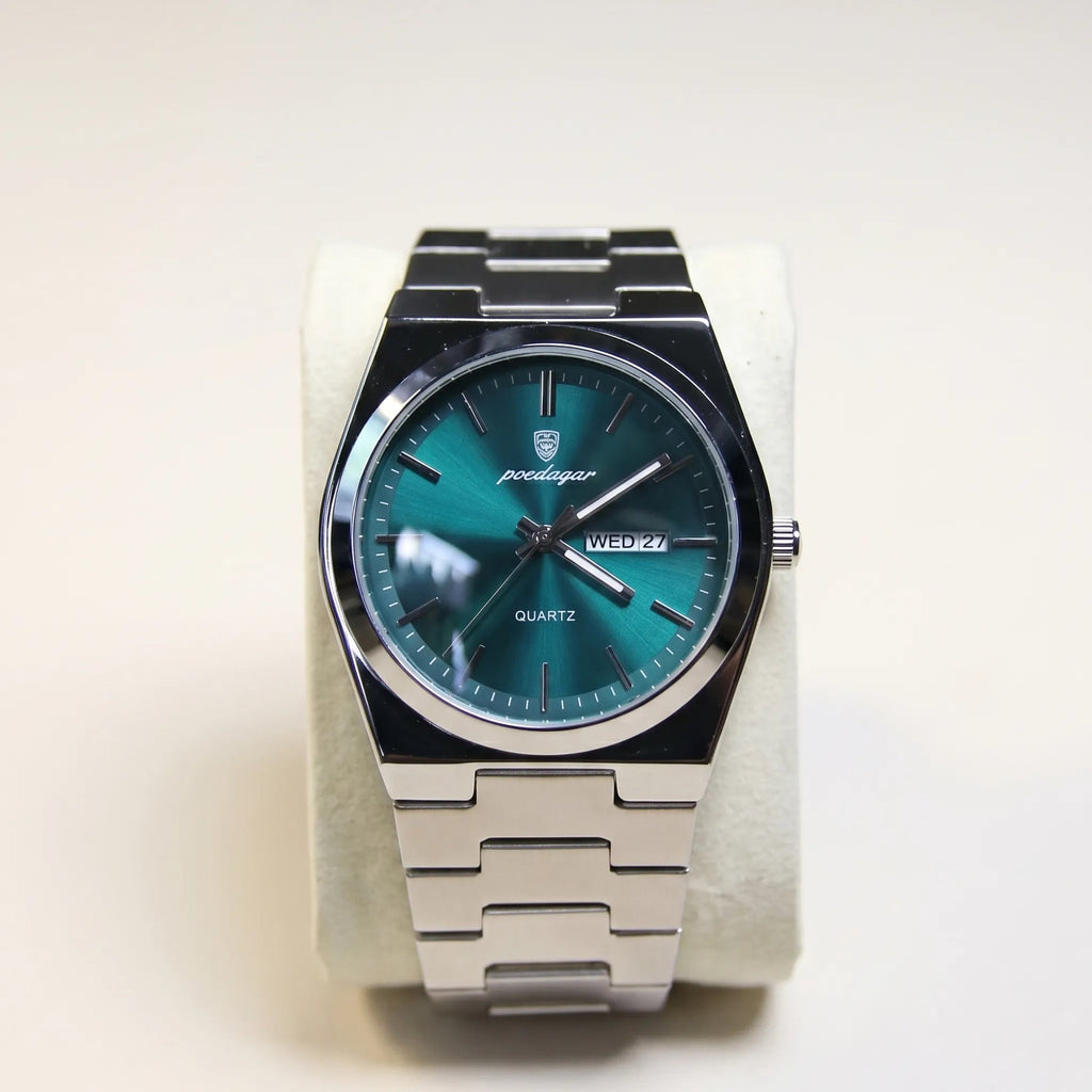 Poedagar Oak Men’s Watch – Luxury Stainless Steel Quartz Timepiece
