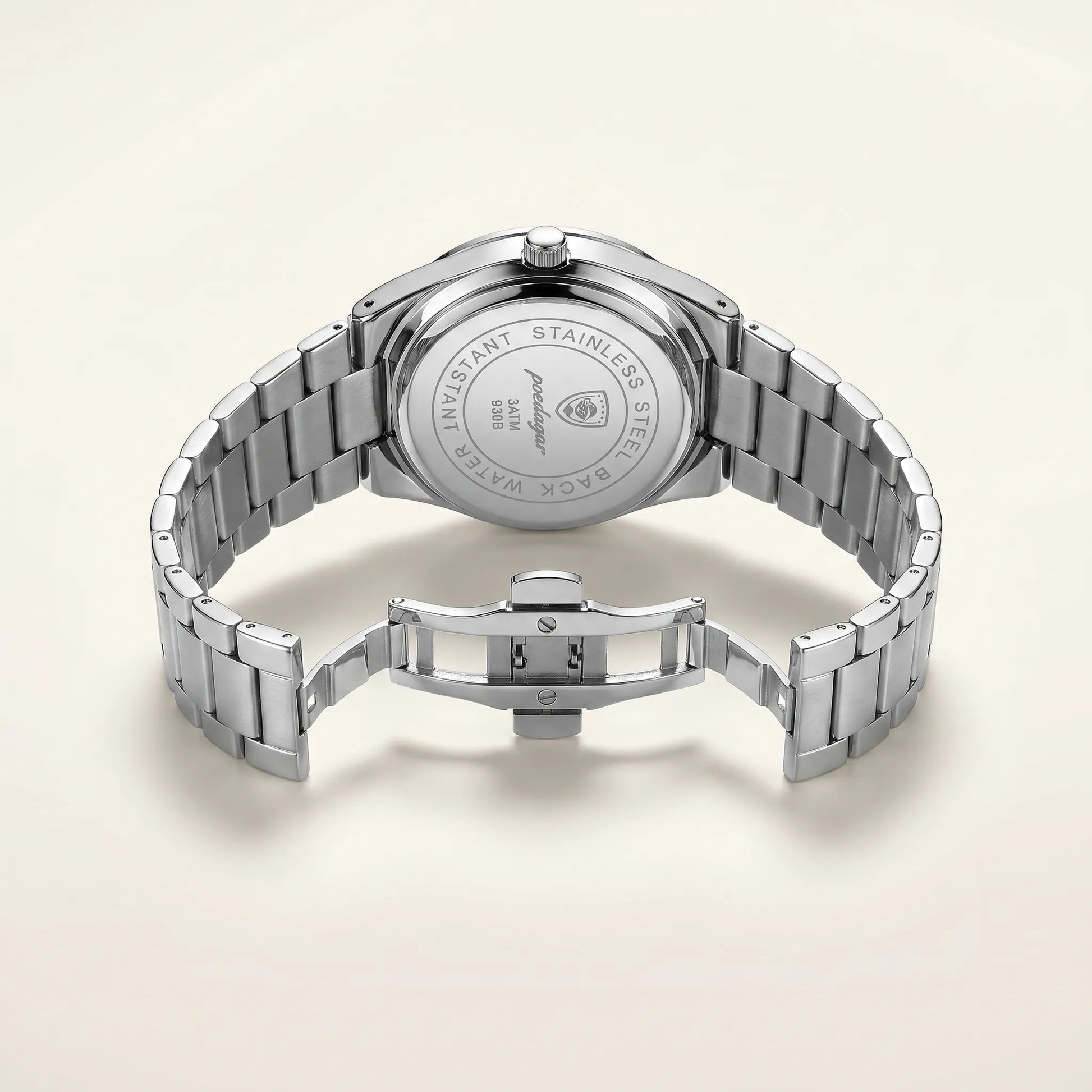 Poedagar Oak Men’s Watch – Luxury Stainless Steel Quartz Timepiece