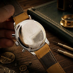 Poedagar Eclipse Men’s Watch – Luxury Chronograph Leather Strap Timepiece