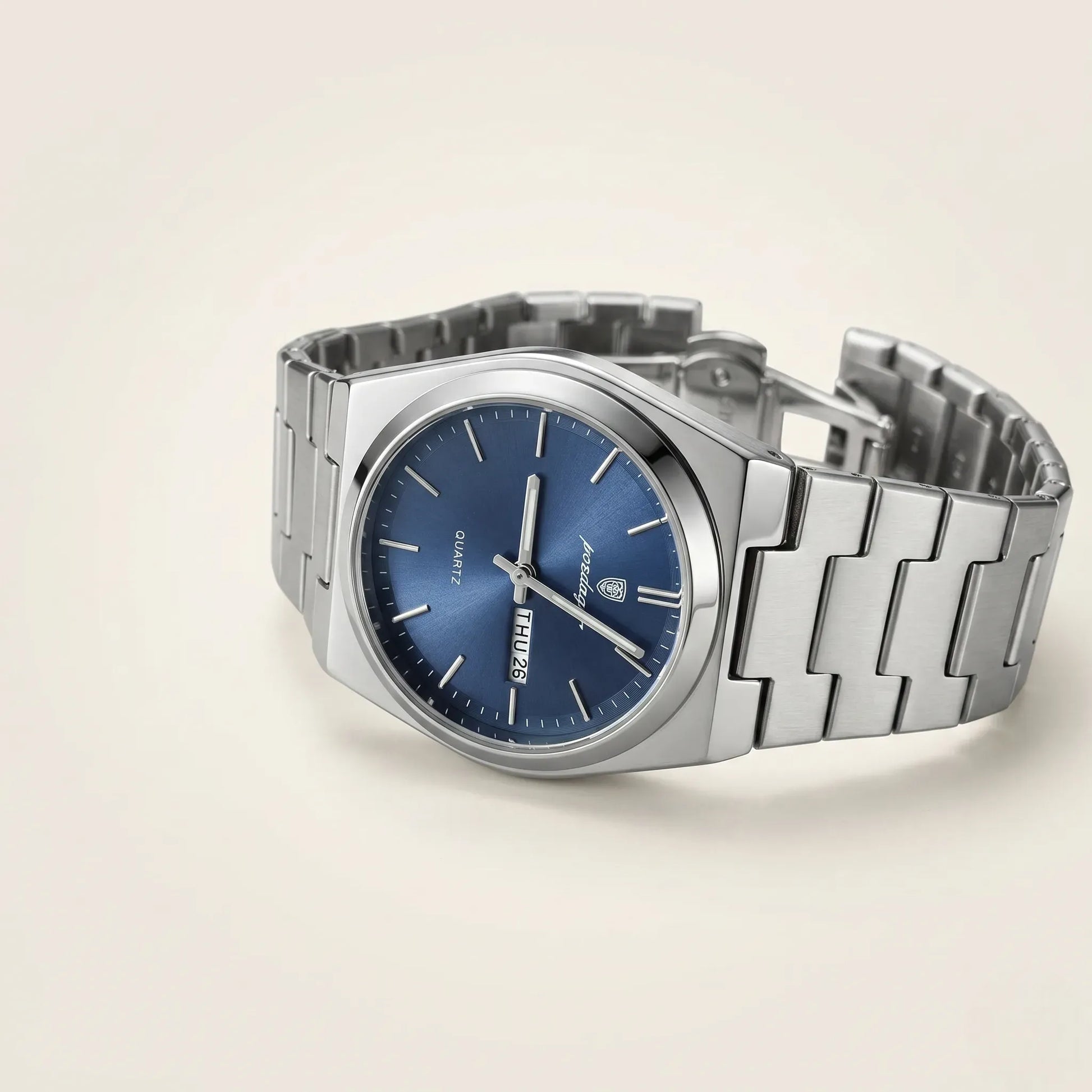 Poedagar Oak Men’s Watch – Luxury Stainless Steel Quartz Timepiece