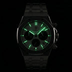 Poedagar Serenade Men’s Watch – Luxury Chronograph Stainless Steel Timepiece