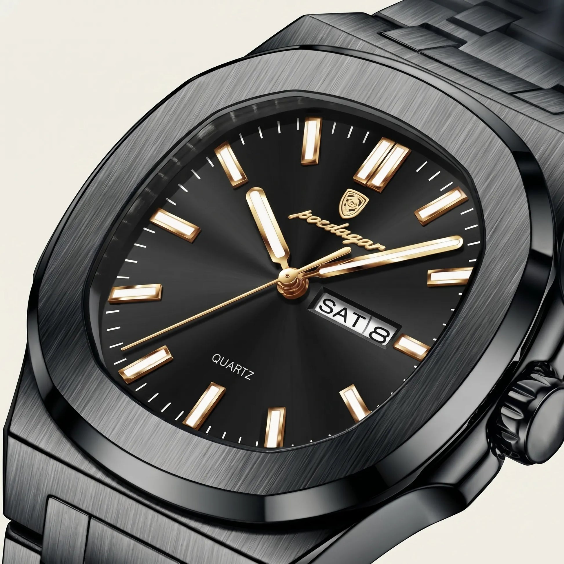 Poedagar Nautilus Clear Men’s Watch – Luxury Stainless Steel Quartz Timepiece