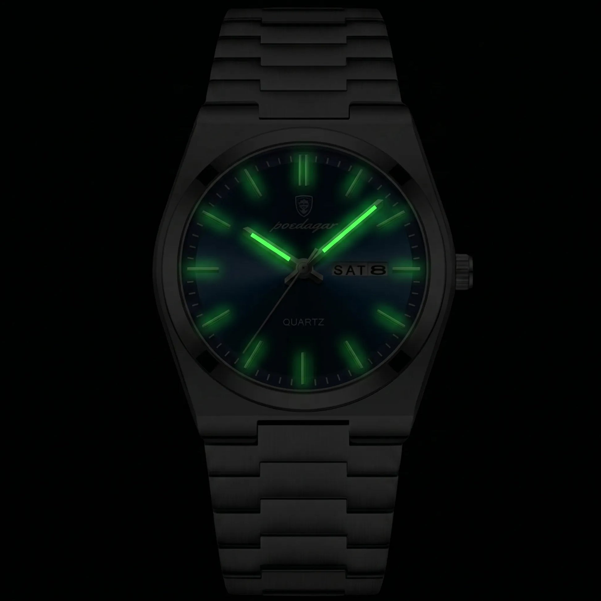 Poedagar Oak Men’s Watch – Luxury Stainless Steel Quartz Timepiece