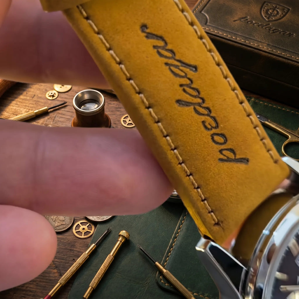Poedagar Eclipse Men’s Watch – Luxury Chronograph Leather Strap Timepiece