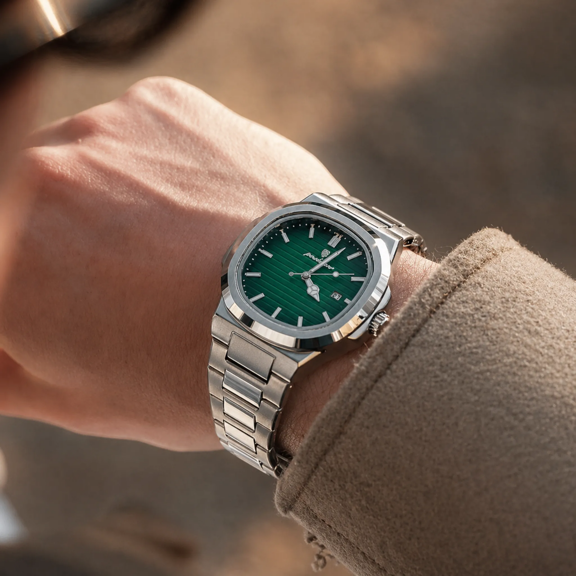 Poedagar Nautilus Men’s Watch – Luxury Stainless Steel Dress Timepiece