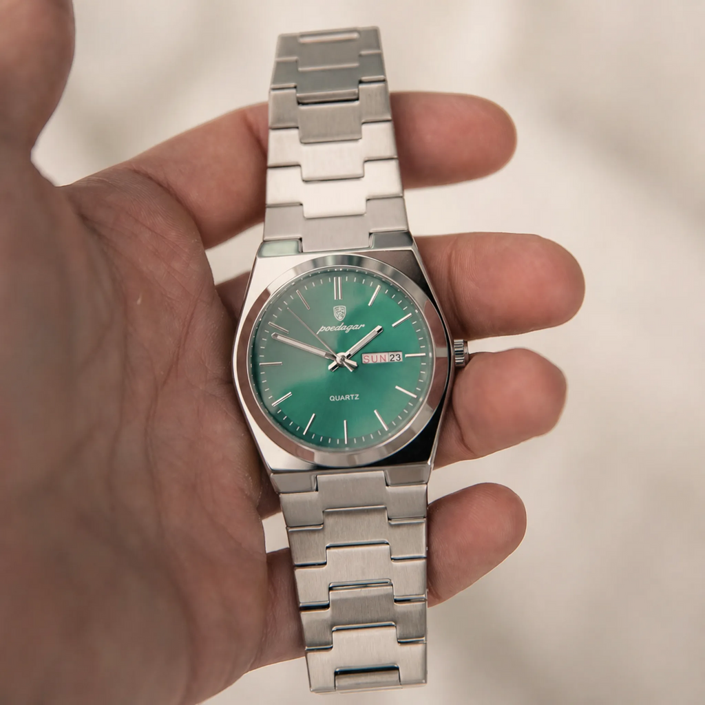 Poedagar Oak Men’s Watch – Luxury Stainless Steel Quartz Timepiece