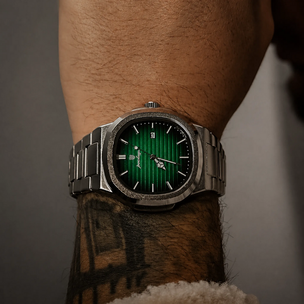 Poedagar Nautilus Men’s Watch – Luxury Stainless Steel Dress Timepiece