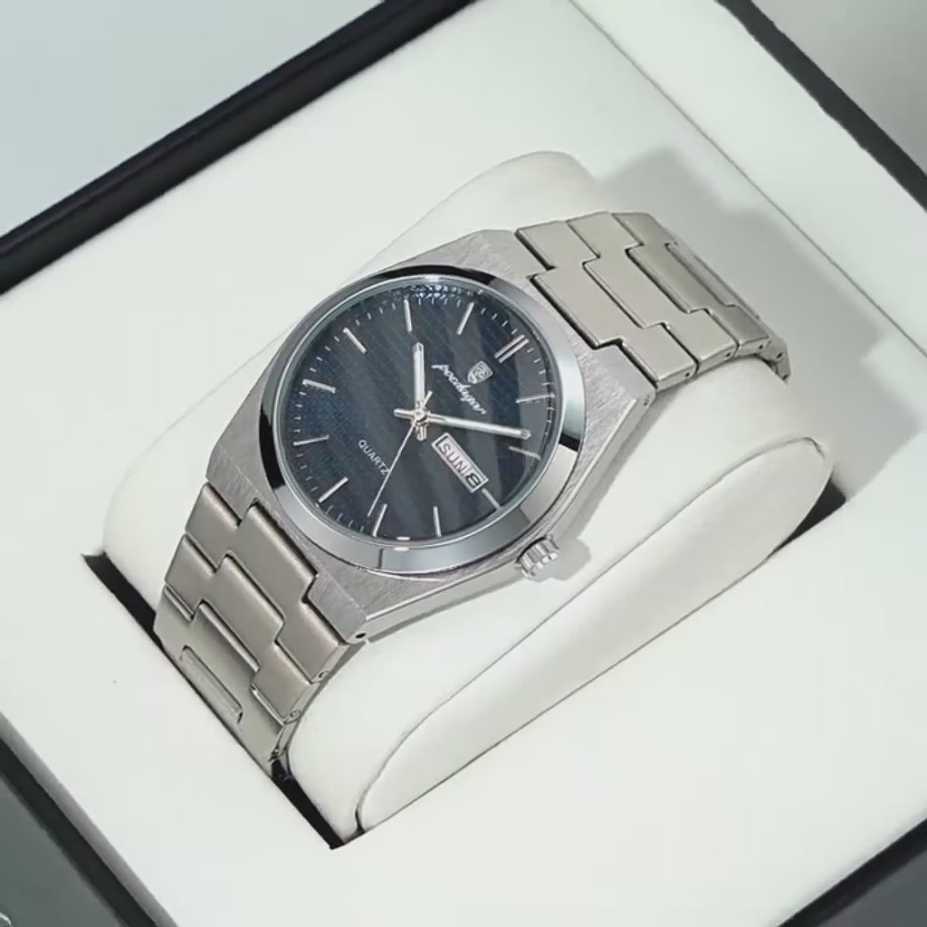 Poedagar Royal Oak Men’s Watch – Luxury Stainless Steel Quartz Timepiece